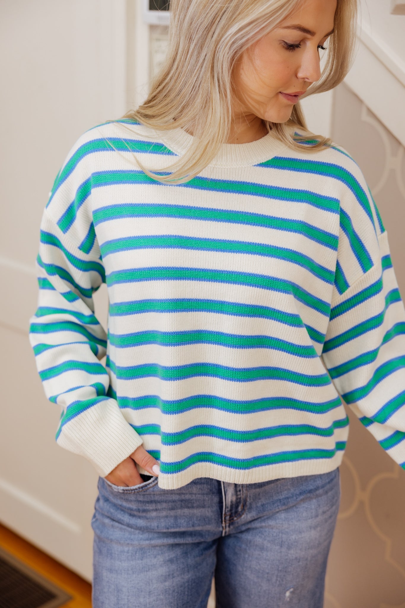 Blue/Green Striped Sweater